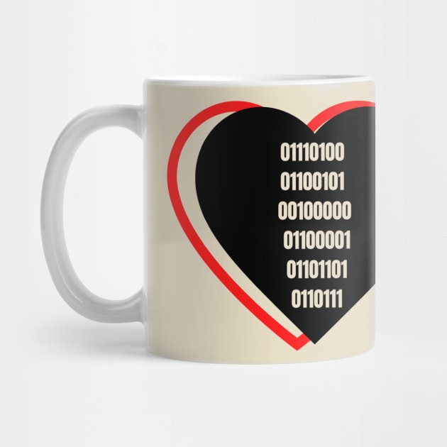 Heart of binary numbers "I love you" by MoreArt15